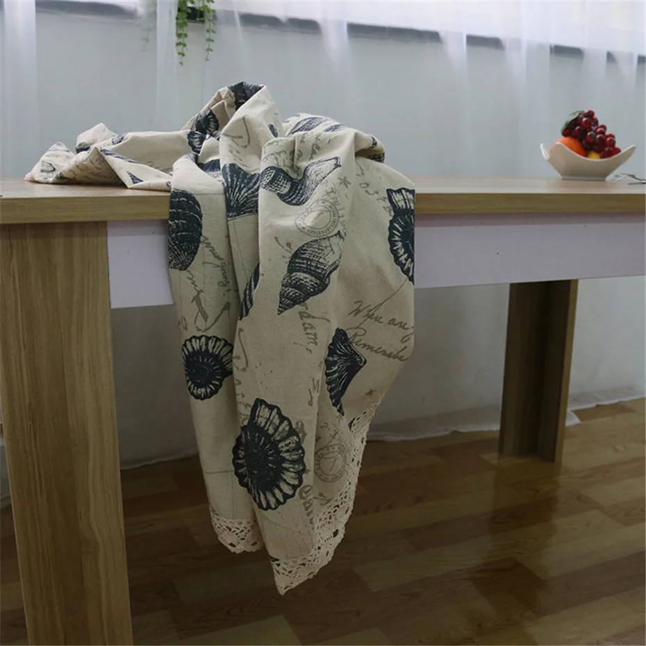 Домашняя простая скатерть из хлопка и льна Пыленепроницаемая макраме кружевное