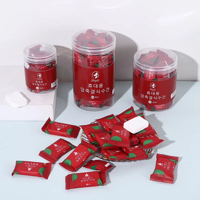 Одноразовое спрессованное квадратное полотенце увеличивающее утолщенное