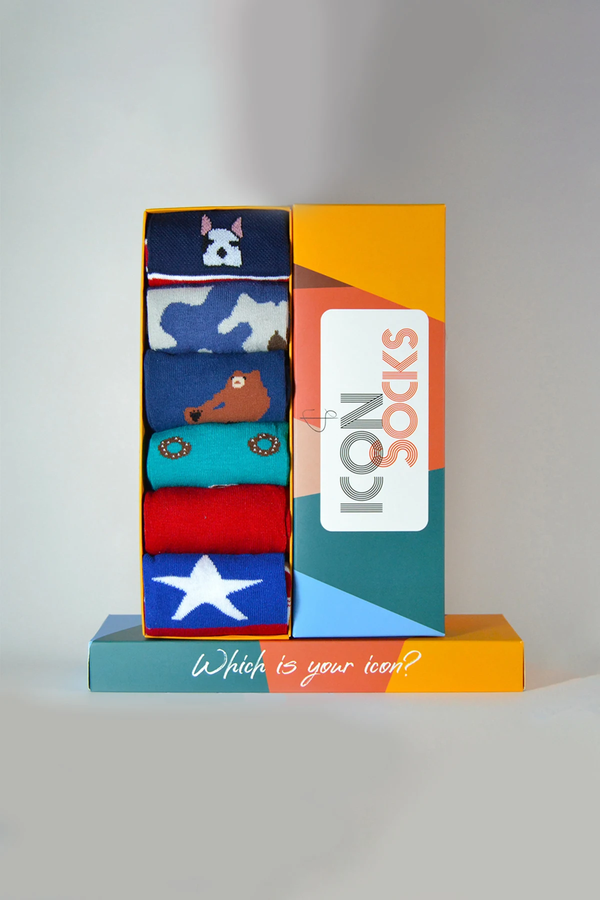 

Чулки Iconsocks в стиле унисекс, красные и синие, специальный дизайн в коробке