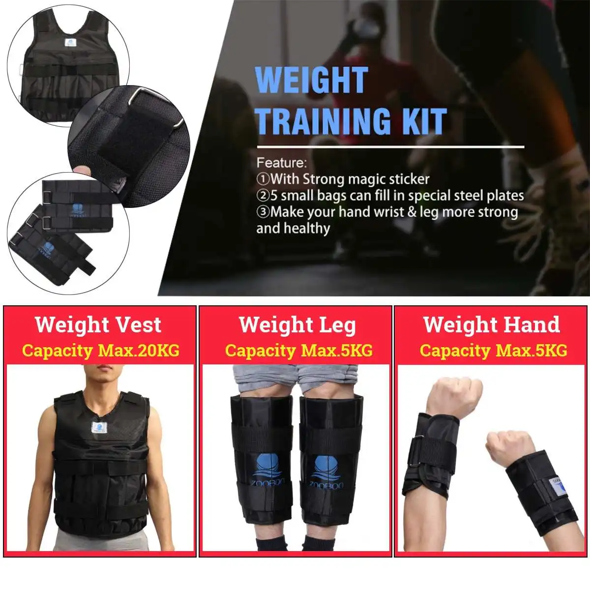 

A Pair 5-7kg Adjustable Hand Wrist Arm Weight Gym Exercise Boxing Training Protect Hand Wrist Kits Ankle Leg Vest Exercise