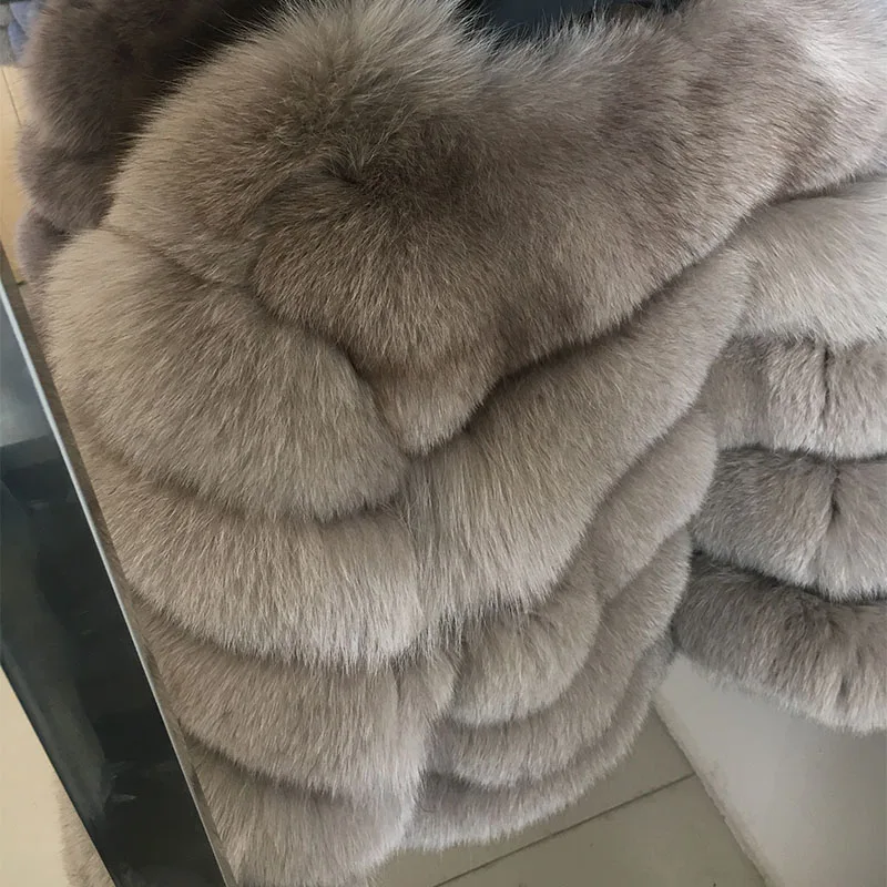 2022 Women Winter Natural Real Fox Fur Coat Nature Fur Jacket  Fashion slim Outwear Real Fox Fur Vest Coat