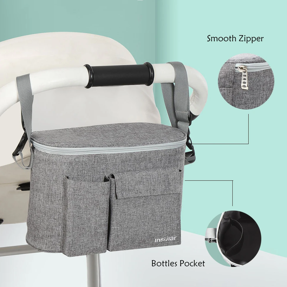 

PatPat Baby Stroller Bag Large Capacity Diaper Bags Outdoor Hanging Carriage Mommy Bag