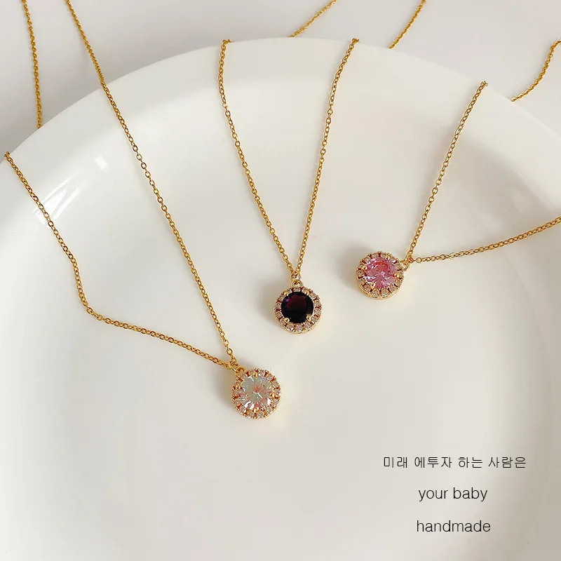 

Korean Fashion Zircon Necklace for Women Trend Design Sense Wild Clavicle Chain Niche Personality Temperament Jewelry