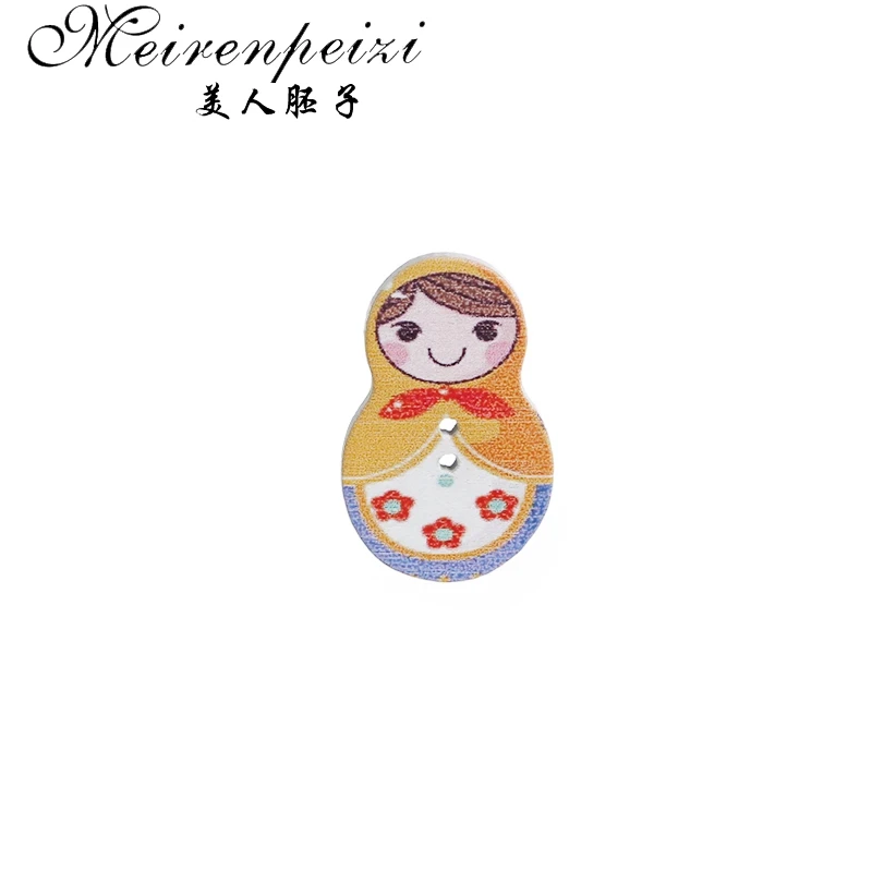 Винтажные деревянные броши &quotКукла&quot булавки красочная кукла-бабушка Детская