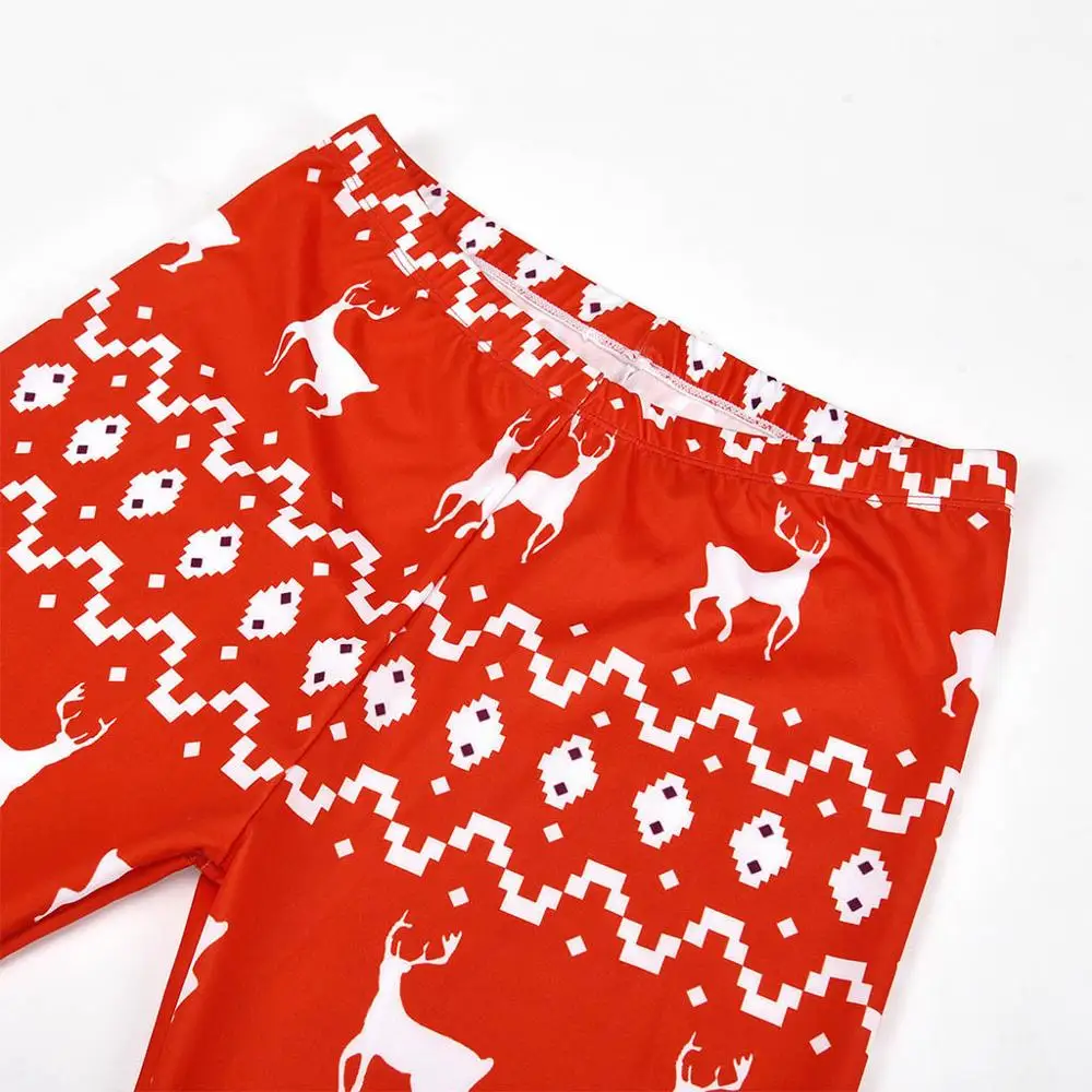 Модные женские штаны с принтом рождественского оленя обтягивающие спортивные