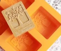 4 square tree silicone soap mold handmade cake mold diy aromatherapy plaster mold essential oil soap mold