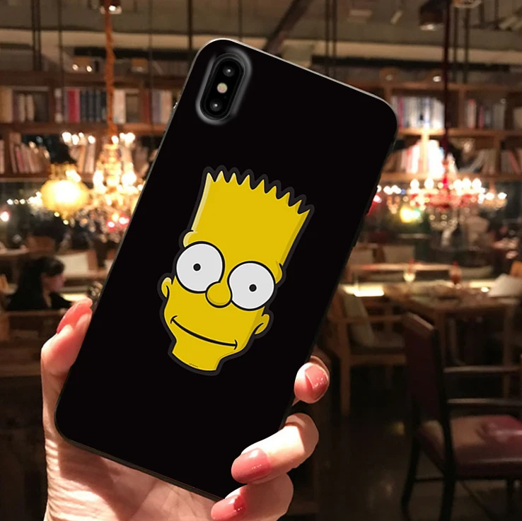 Homer J. Simpson Черный силиконовый чехол для телефона iPhone X XR XS Max 11 11Pro Max 6s 7 8 Plus Барт Симпсон Забавный мультяшный чехол