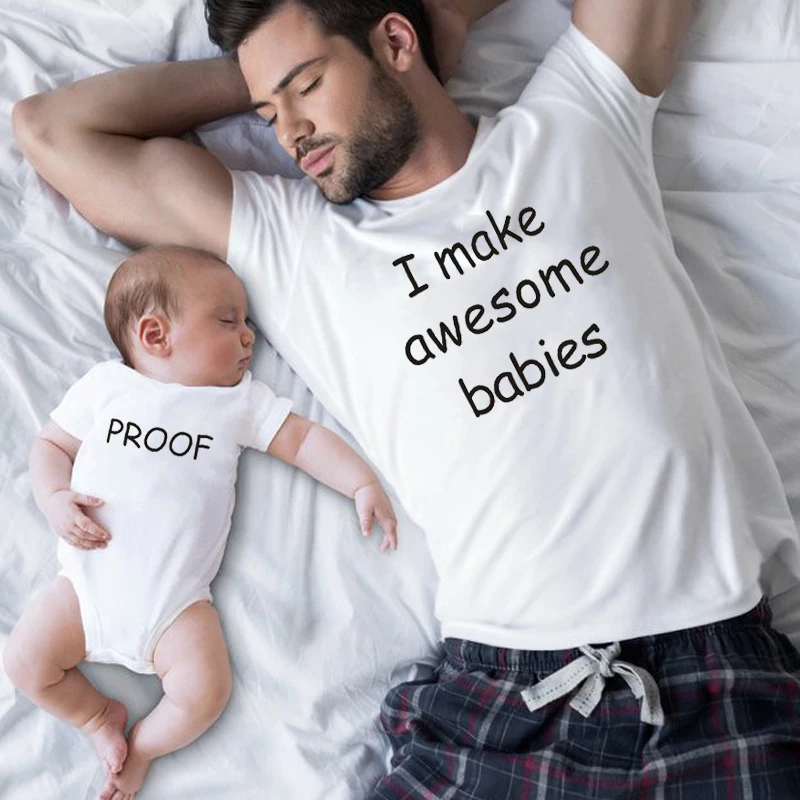 1 jugador 1/2 padre y beb&eacute; familia mirar a juego camisetas Tops beb&eacute; monos pap&aacute; y ni&ntilde;os que combinan ropa camiseta-0