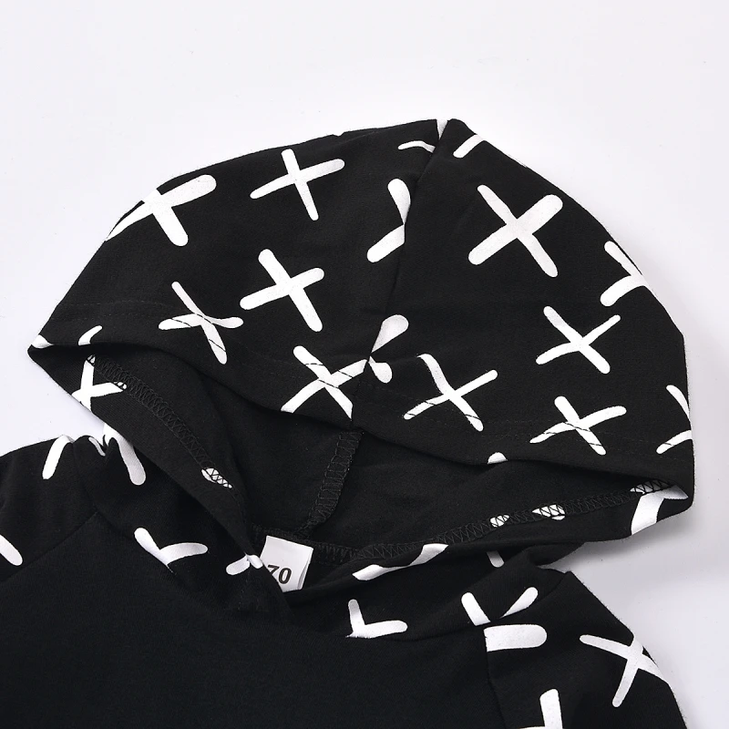 

New Newborn Baby Boys Pocket Hooded Sweatshirt Pants Striped Long Sleeve Hoodie Infant Kids Cartoon Print Fall Clothes