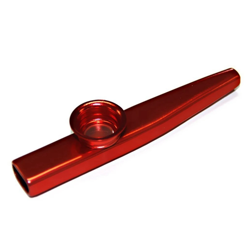 

2 Pcs Kazoo Made Of Aluminum Alloy with Membrane, Red & Green
