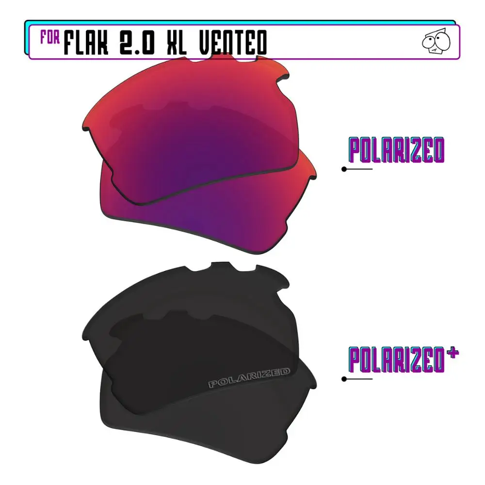 

Поляризованные Сменные линзы EZReplace для солнцезащитных очков Oakley Flak 2,0 XL с отверстиями-BlackPPlus-MidnightP