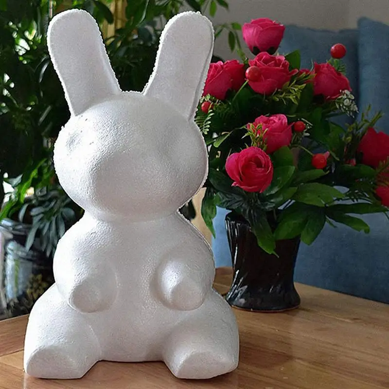 

4Pcs Styrofoam Bear Rabbit Modelling Bear Mold White DIY Mould Sculptures