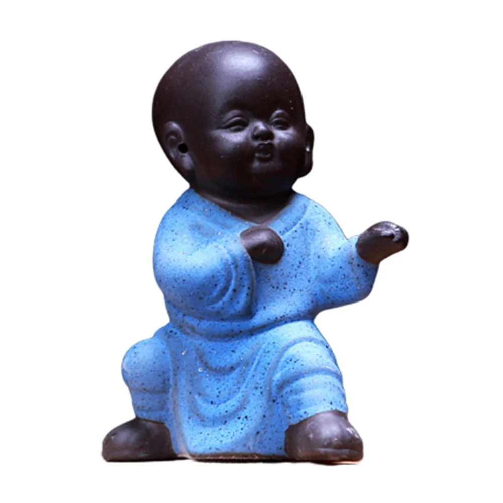 Милая креативная Керамическая Мини статуя монаха Будды для рабочего стола Ornement