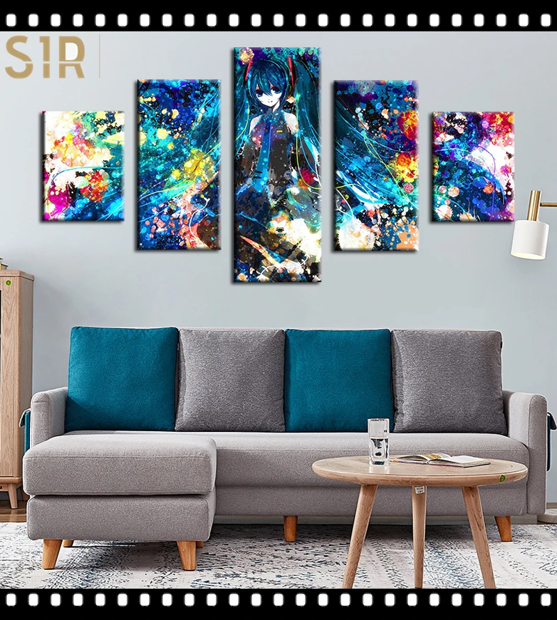 

Anime Movie Posters Wall Art 5 Pieces Canvas Painting Poster Pictures Home Decor Living Room HD Printed Poster Wall Painting
