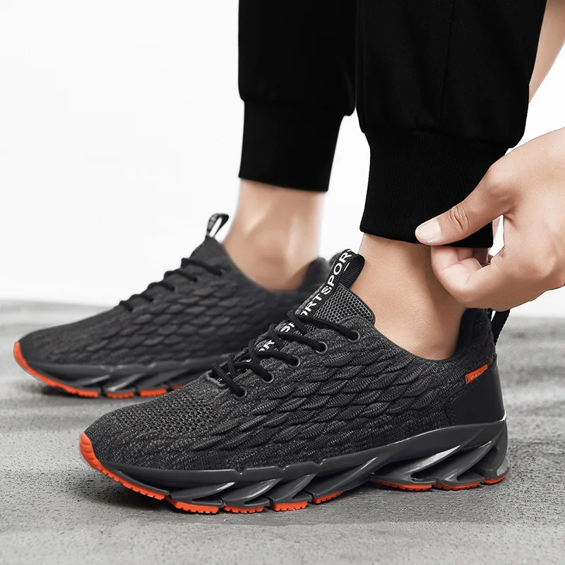 

Кроссовки мужские сетчатые, дышащие, легсветильник, на шнуровке, модные удобные, мягкие, для бега, спорта на открытом воздухе