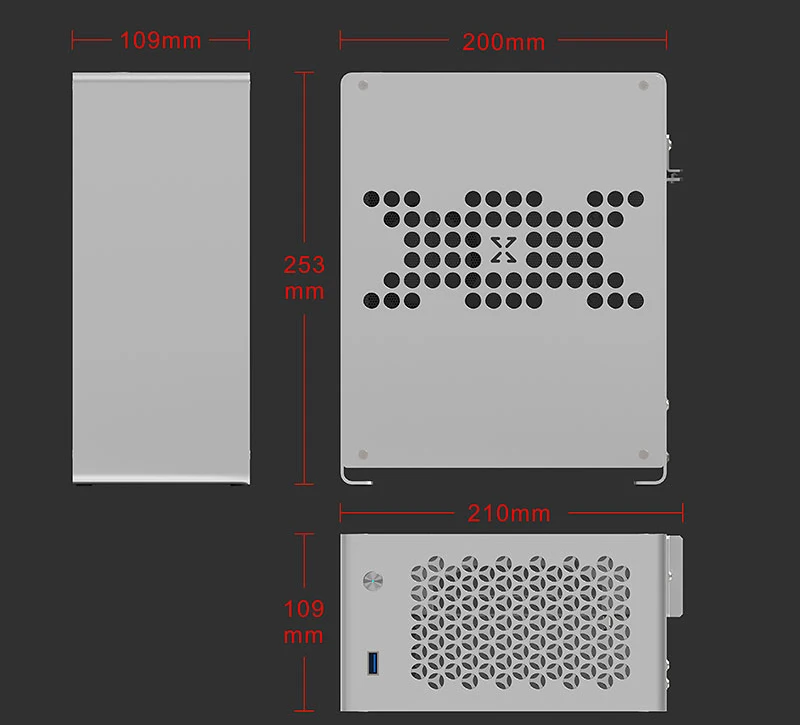 A1 полностью алюминиевый HTPC Mini ITX чехол для настольного компьютера Поддержка