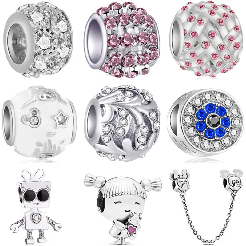 Высококачественный хрустальный ключ кукла робот сглаз безопасная цепь Микки