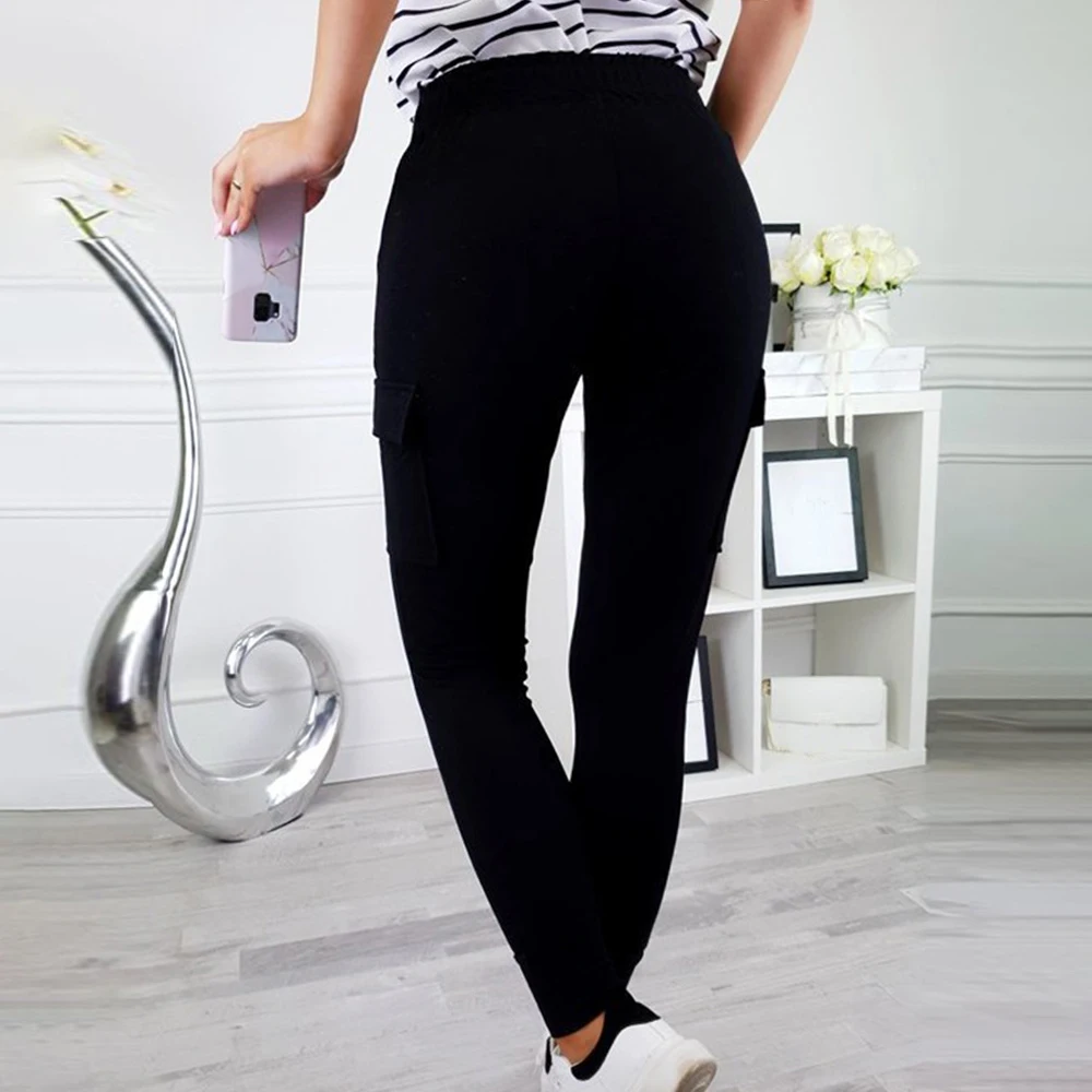 Women's Pants For Women Cotton High Waist Sweatpants Black Khaki Cargo Woman Ladies Trousers Joggers Slim Lady | Спорт и