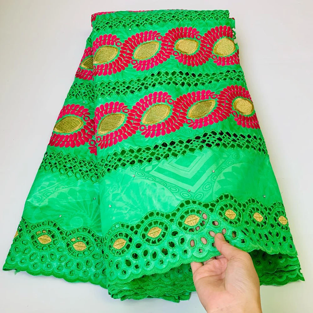 

High Quality African Bazin Riche Brode Fabric With Embroidered Lace For Clothes Dress Nigeria 5Yards Women Men Garment Material
