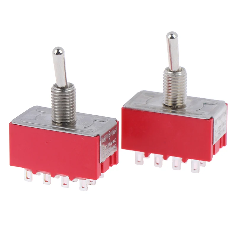Высокое качество 2шт красный 12 контактов 2/3 позиции мини переключатель МТС 402