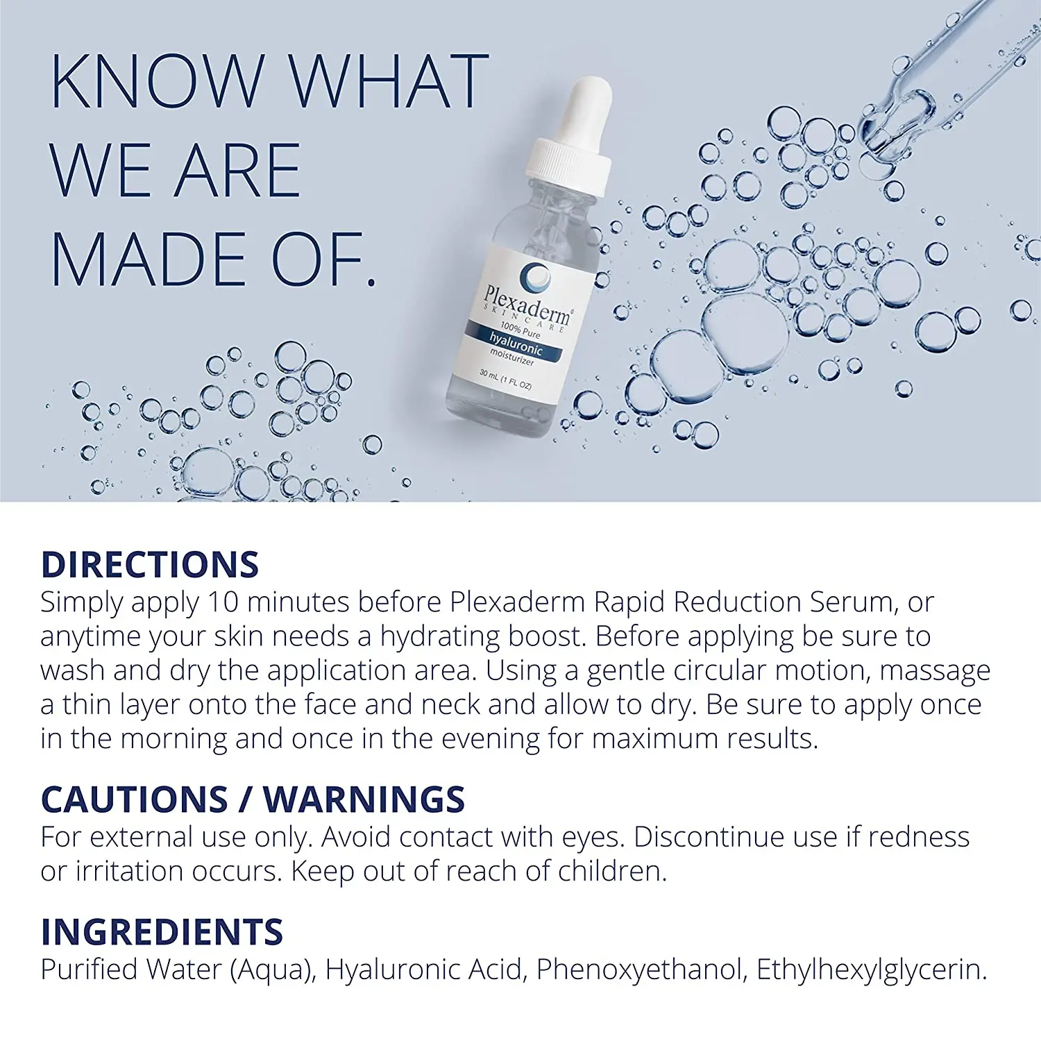 

Plexaderm Hyaluronic Acid Moisturizer 100% Pure Serum