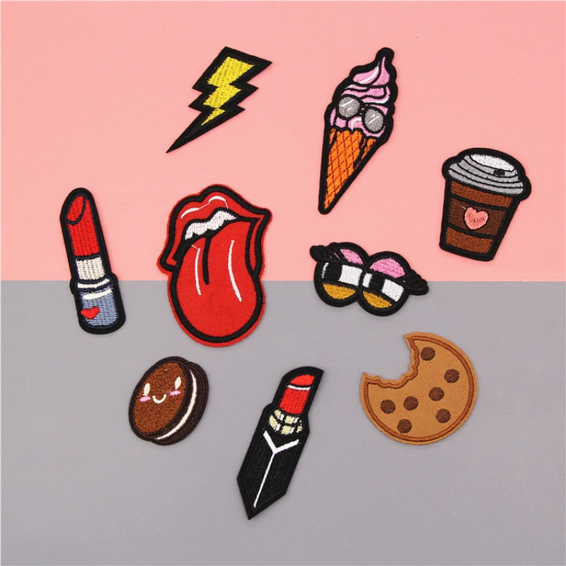 9 шт. смешанный узор язык вышитые железные лоскуты для значка мешок шляпа кепки