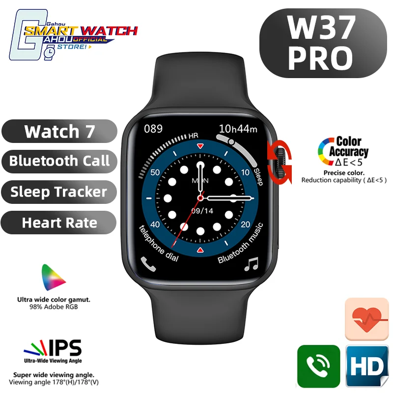 

New 2021 Men Smart Watch W37 IWO watch 7 Wireless Charging smartwatch Serie 7 Bluetooth Call watches PK W26 W46 W66 W37 IWO 13