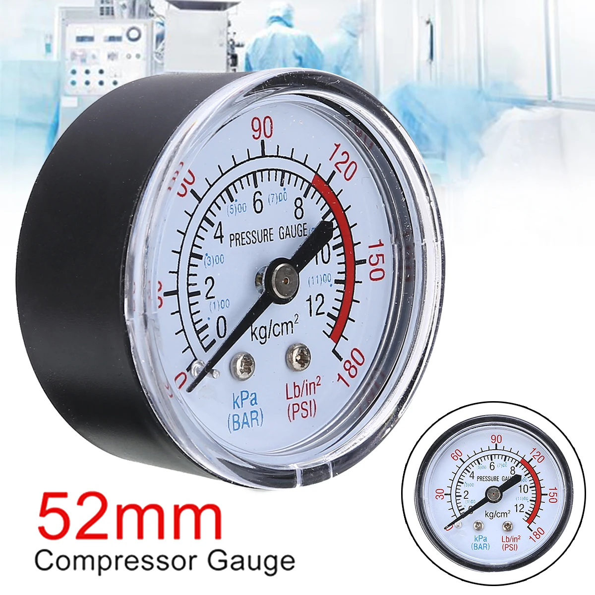 52 мм компрессор давления воздуха Манометр 0 180 PSI 12 бар 1/4 &quotBSP резьба манометр