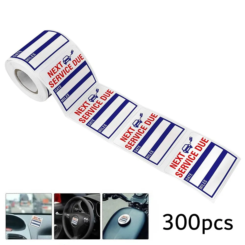 

300pcs/roll Oil Change Service Reminder Stickers Window Adhesive Labels Stickers on the Car 2x2 Inch Maintenance