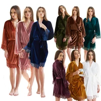 2020 velvet robe women wedding robe bathrobe for women bride robe bridesmaid kimono robes bath robes autumn winter