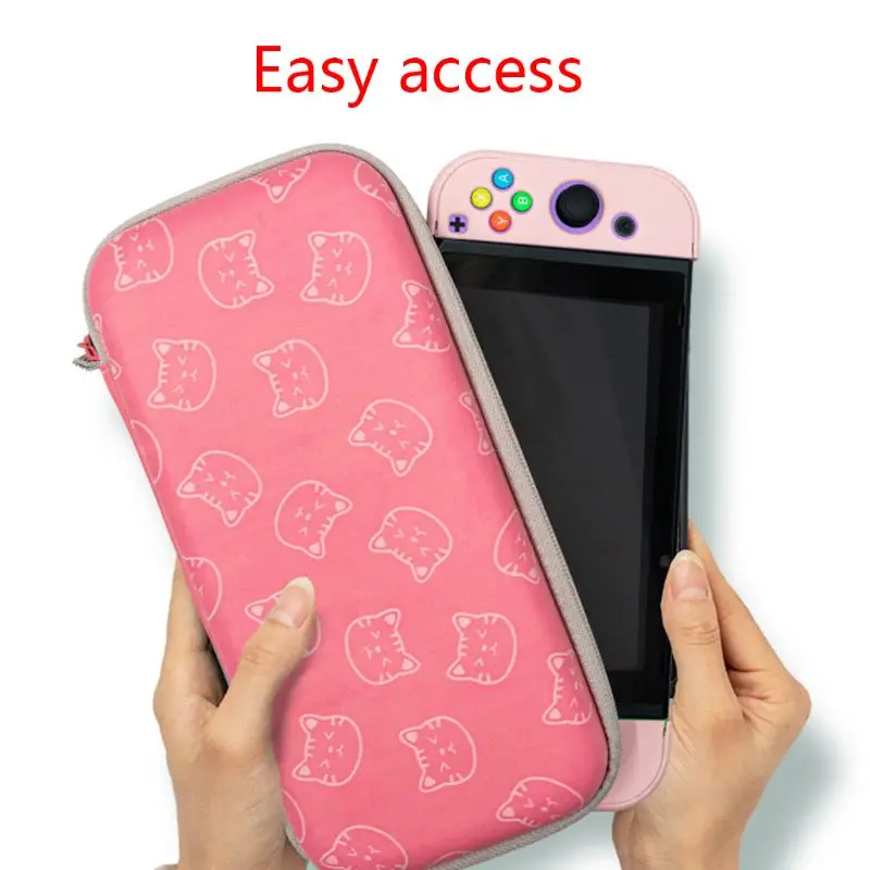 

Cute Cat Claw Pattern Storage Bag Portable Hard Shell Carrying Case for Switch Game Console Accessories