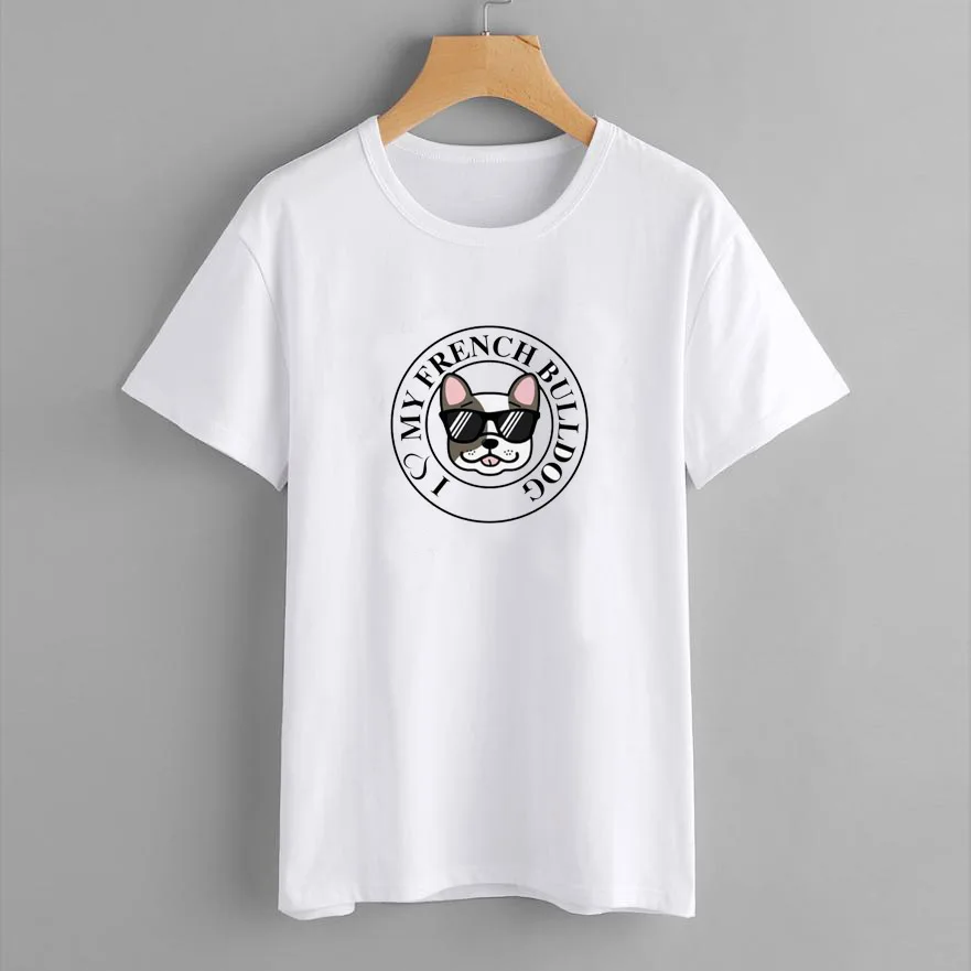 Dachshund Pug Teckel забавная футболка Женская Harajuku Милая французская бульдог Франция