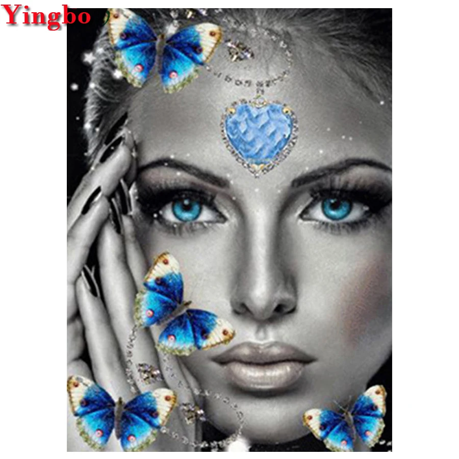 5D Сделай Сам Алмазная вышивка крестиком Бабочка девушка новый квадратный камень