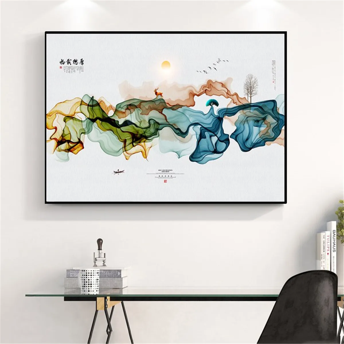 Абстрактный пейзаж горы постер холст печать живопись настенное искусство