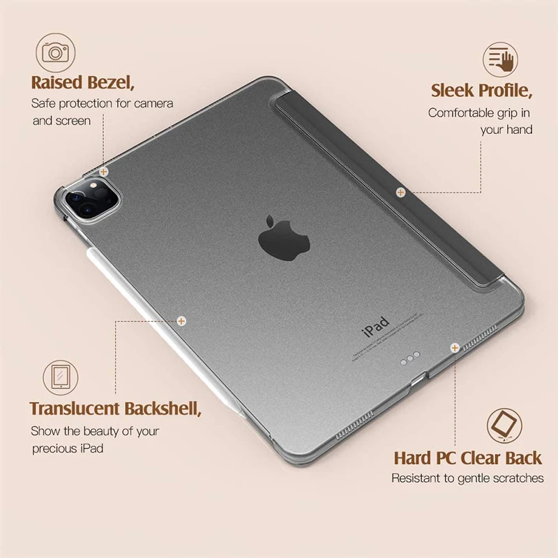 Чехол для iPad Pro 11 2020 2018 ультратонкий легкий Магнитный полупрозрачный матовый