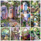 Алмазная 5D картина сделай сам, Набор для вышивки сада, ландшафта, арки, полноразмерная Круглая Мозаика, картина для домашнего декора, подарочные настенные наклейки