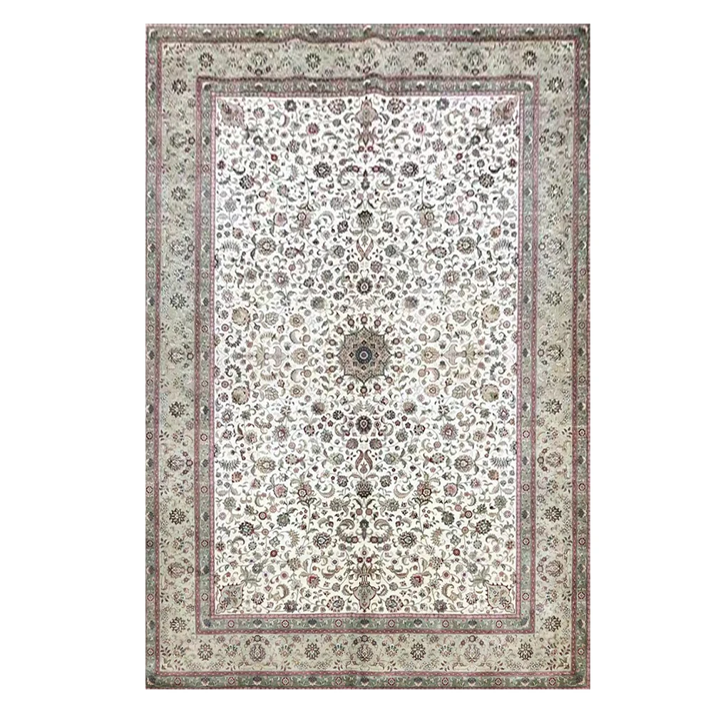 

6'x9' Modern Floral Handmade Silk Carpet Hand-woven Oriental Silk Rug