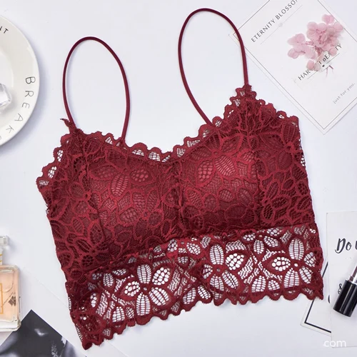 Сексуальные кружева Bralette труба топы бандо Лето Для женщин кружевной бюстгальтер танки топы бандо Жилет для девочек нижнее белье сексуальное женское белье плюс Размеры - Цвет: Backless Red