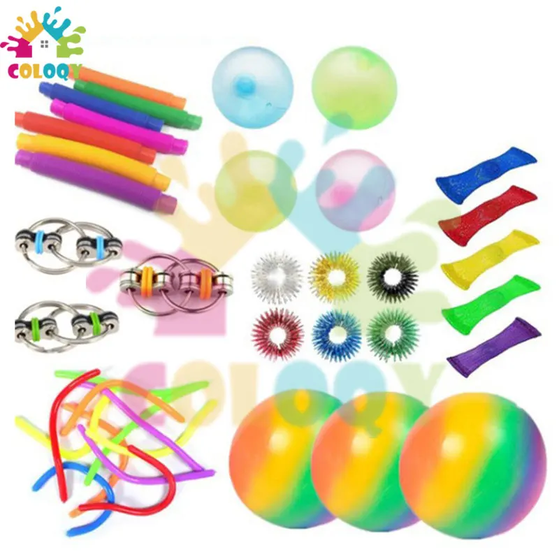 

COLOQY 1 Fidget Toys Pop it Sensory Antistress Toy Pack Squishy Squishmallow Decompression Stress Reliever Toy For Adults Kids