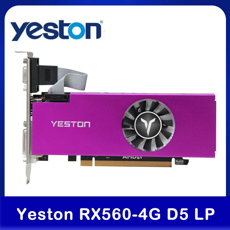 Yeston RX560 4G D5 LP Графика карты Ga mi ng графическая карта 1200/6000 МГц 4G/128 бит/GDDR5 памяти VGA + HD