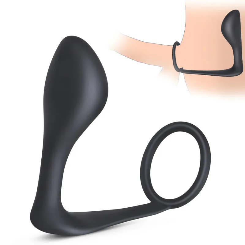 Анальная пробка Slilcone для мужчин кольцо увеличения эякуляции анальная с кольцом