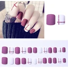 Накладные ногти PinPai 24 шт., многоразовые матовые блестящие Типсы для украшения ногтей на шпильках, накладные ногти для дизайна ногтей