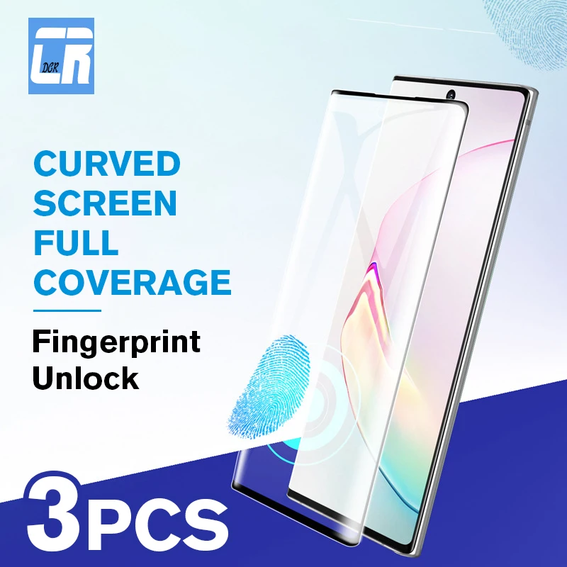 1 3 шт. закаленное стекло для Samsung Galaxy Note 8 9 10 Plus 20 Ultra 200D изогнутая Защита экрана S10 S9