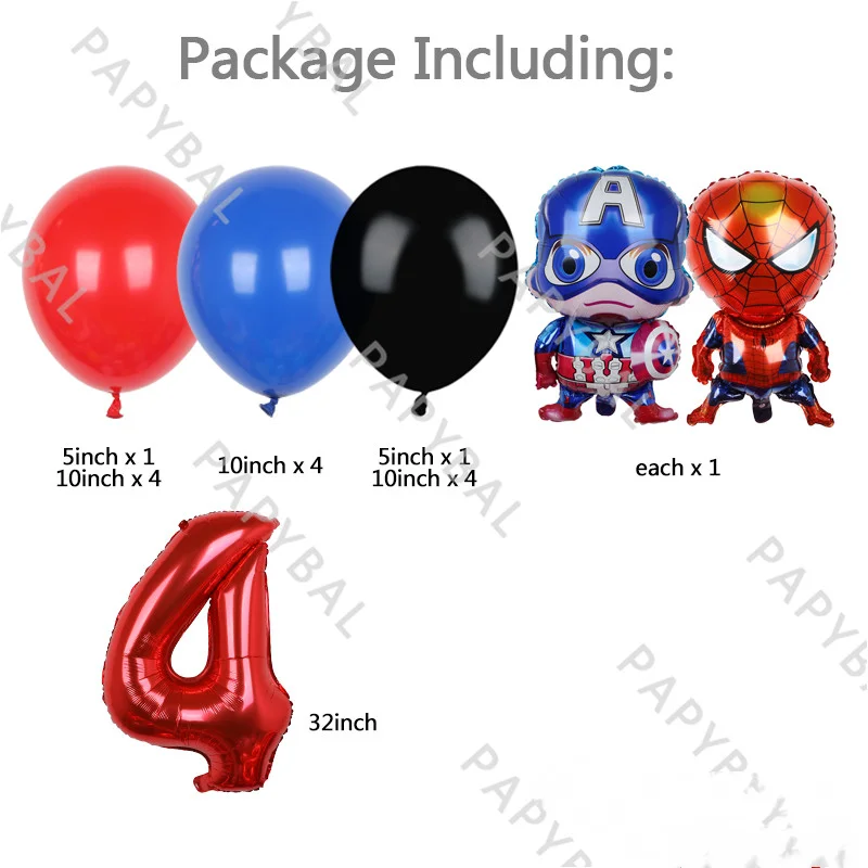 17Pcs Marvel Super Hero Party Balloons Spiderman Captain America Foil Balloon Baby Shower Birthday Decorations Kids Gifts | Дом и сад