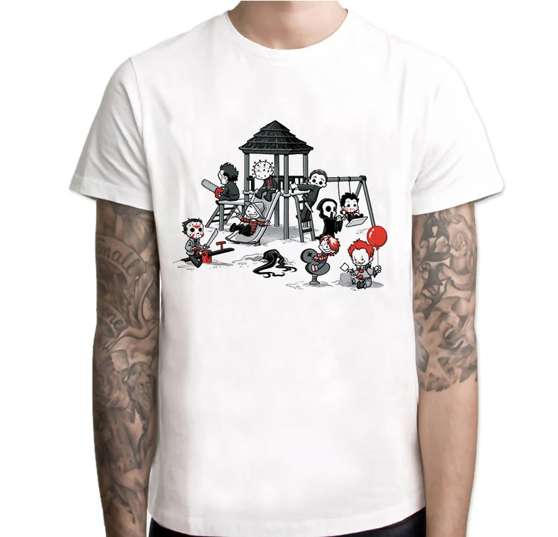 

Футболка мужская с героями аниме «Американская история ужасов», смешная рубашка с коротким рукавом, хипстерский Топ для мужчин