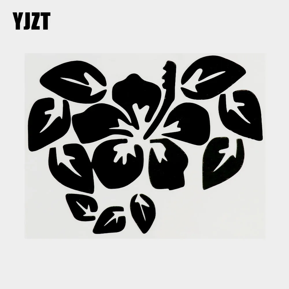 

YJZT 13,9 см × 10,4 см Красивые Виниловые мотоциклетные наклейки с растениями и цветами, автомобильные наклейки черного/серебряного цвета 18B-0118