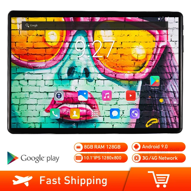 Youtube/Facebook/Play Store DHL планшетный ПК 10 дюймов 4 аппарат не привязан к оператору сотовой связи 8 ядро 3g 4 аппарат не привязан к оператору сотовой связи 8 Гб Оперативная память 128 Гб Встроенная память Android 8,0 gps планшетный ПК 10,1