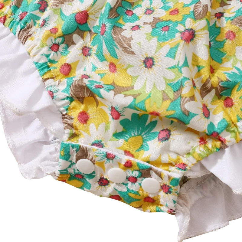 

Summer Baby Girl Cute Sleeveless Floral Print Romper Bodysuits Jumpsuit Clothes