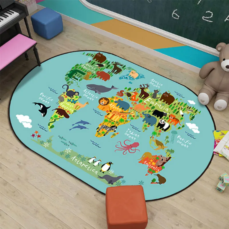 Мультяшный круглый ковер для детской комнаты фланелевый Коврик пола