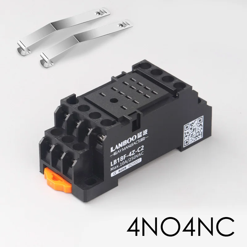 Relay Base LANBOO LY2NJ HH52 электронное Микро Мини промежуточное электромагнитное реле 14PIN катушка DPDT с гнездом база DC12V, 24V AC110, 220V - Габаритные размеры: Relay Base